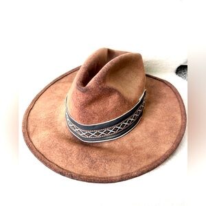 VTG Bollman Cowboy Western Hat Brown Diamond Aztec Pattern. Made In USA